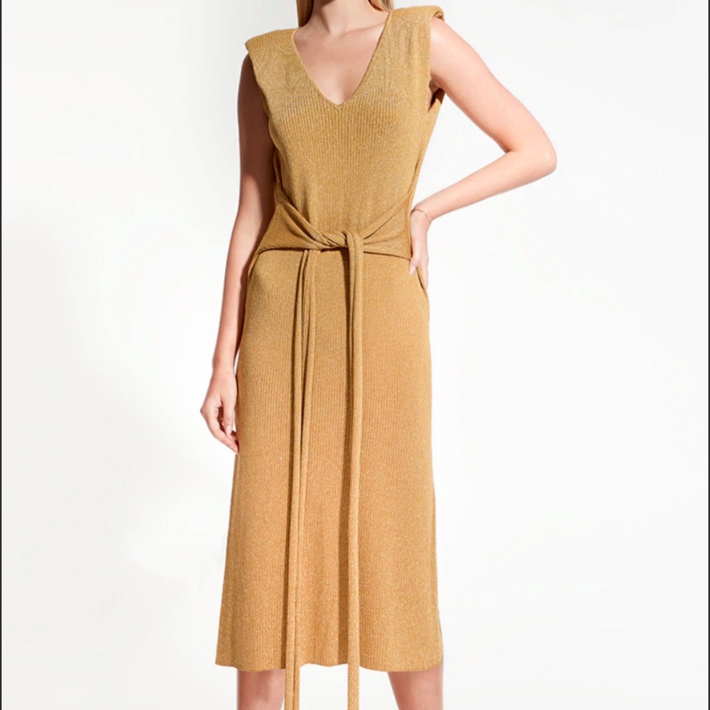 AS by DF Mare Knit Dress in Gold